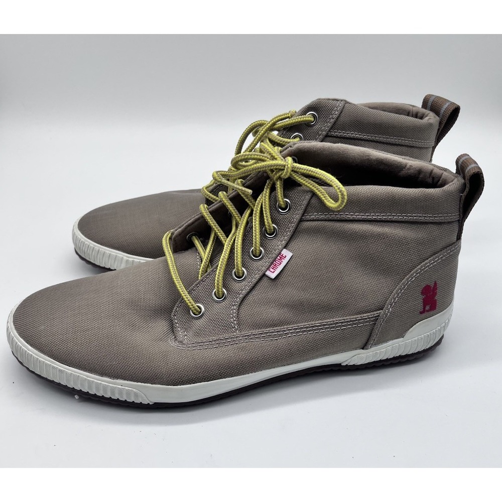 Chrome Shoes Mens‎ Size 10.5 Khaki Canvas Chukka Mid Top Cycling Sneaker Lace Up
